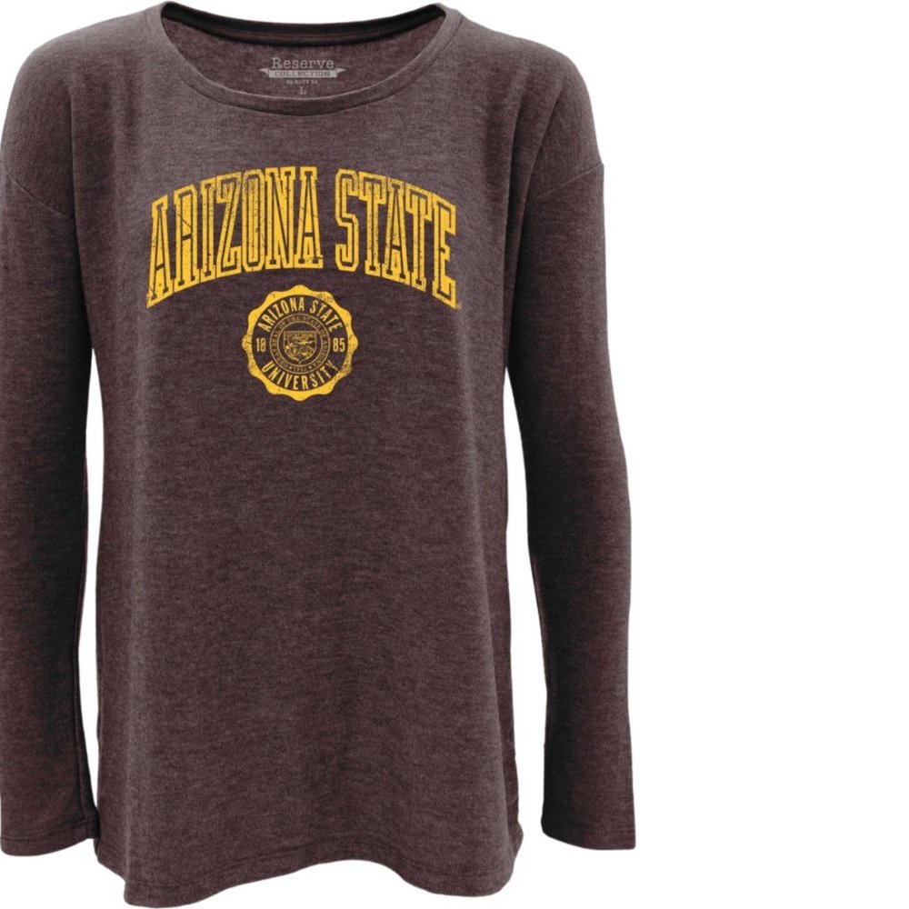 So Soft & Like New: ASU Women's Fleece Crewneck XL Dark Heathered Maroon.